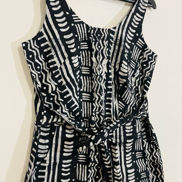 GLOBAL MAMAS Handmade Fair Trade Pathways Batik Cotton Jumpsuit (Black, S) - Picture 6 of 7